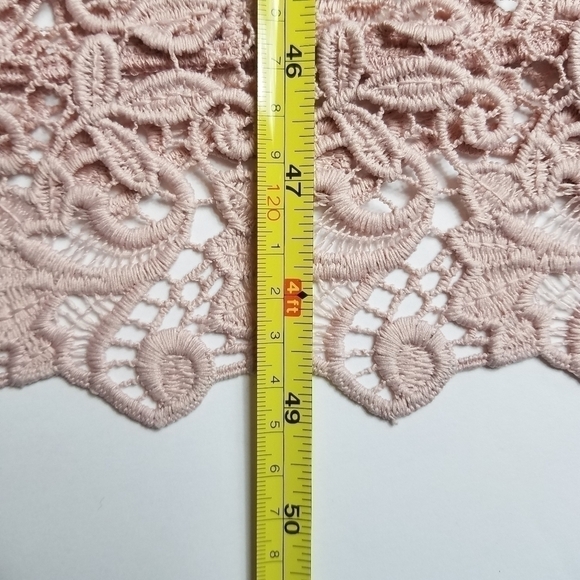 Quiet Luxury Pink Rose Thin Strap Elegant Maxi Lace Dress Size 12 - Picture 9 of 9